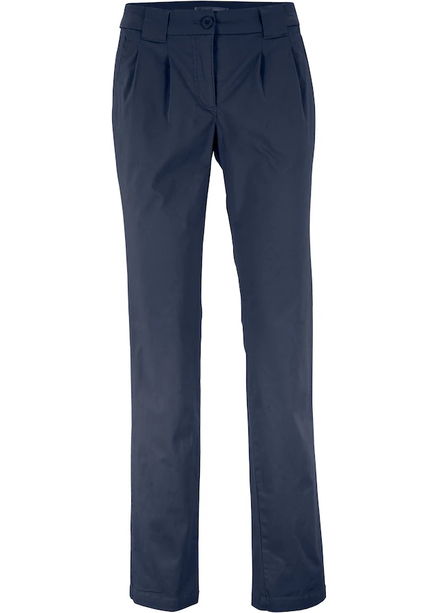 bonprix Chinohose schmale Form, mit Bundfalten und praktischen Taschen