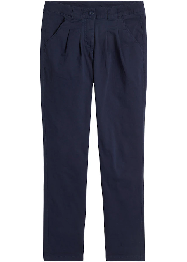 bonprix Chinohose schmale Form, mit Bundfalten und praktischen Taschen