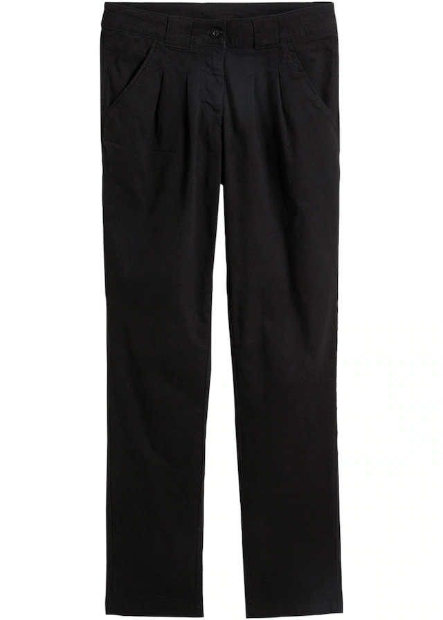 bonprix Chinohose schmale Form, mit Bundfalten und praktischen Taschen