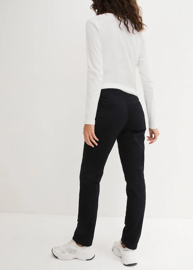 bonprix Chinohose schmale Form, mit Bundfalten und praktischen Taschen