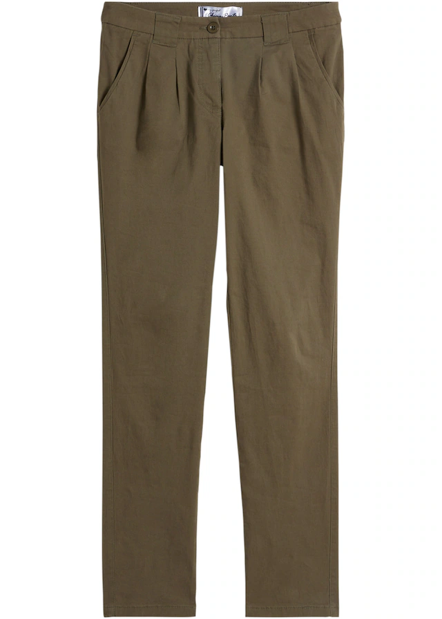 bonprix Chinohose schmale Form, mit Bundfalten und praktischen Taschen