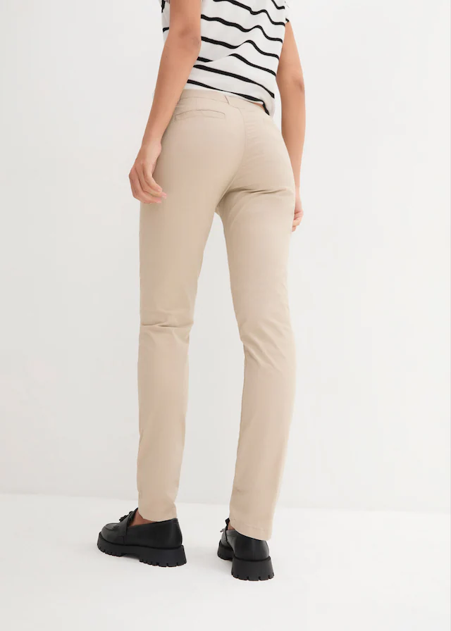bonprix Chinohose schmale Form, mit Bundfalten und praktischen Taschen