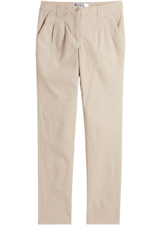 bonprix Chinohose schmale Form, mit Bundfalten und praktischen Taschen