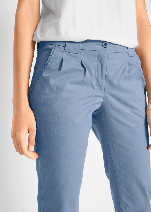 bonprix Chinohose schmale Form, mit Bundfalten und praktischen Taschen