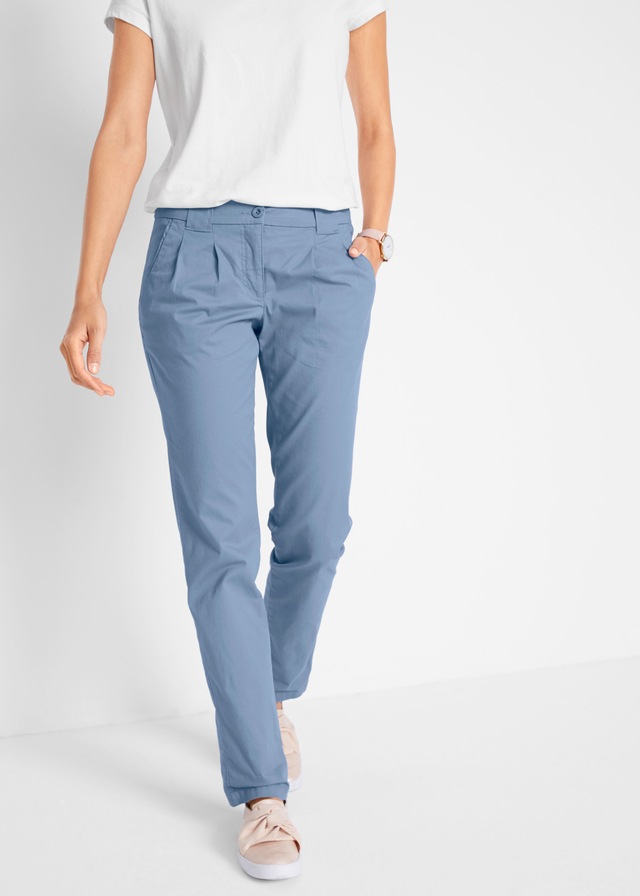 bonprix Chinohose schmale Form, mit Bundfalten und praktischen Taschen