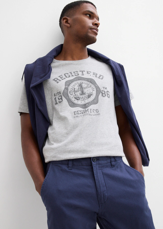 bonprix Chinohose aus Leinen und Baumwolle, Regular Fit, im Chino-Stil