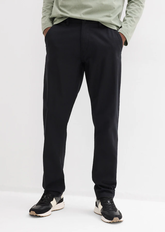 bonprix Chinohose aus Leinen und Baumwolle, Regular Fit, im Chino-Stil