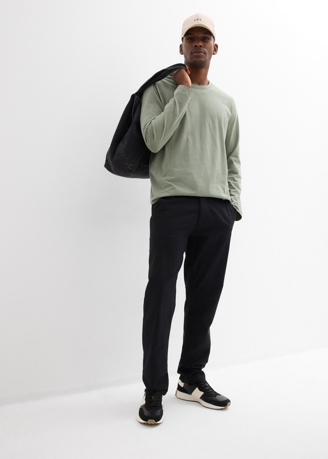 bonprix Chinohose aus Leinen und Baumwolle, Regular Fit, im Chino-Stil