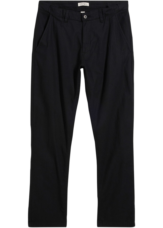 bonprix Chinohose aus Leinen und Baumwolle, Regular Fit, im Chino-Stil