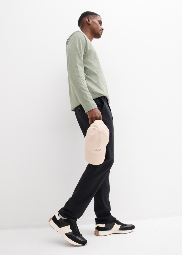 bonprix Chinohose aus Leinen und Baumwolle, Regular Fit, im Chino-Stil