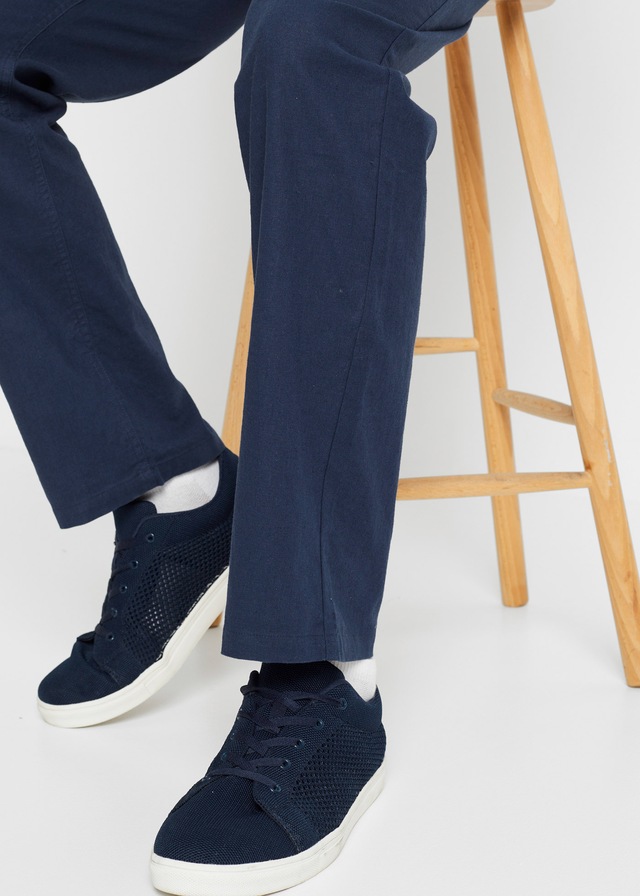 bonprix Chinohose aus Leinen, mit Bändchen zur Weitenanpassung, relaxed fit