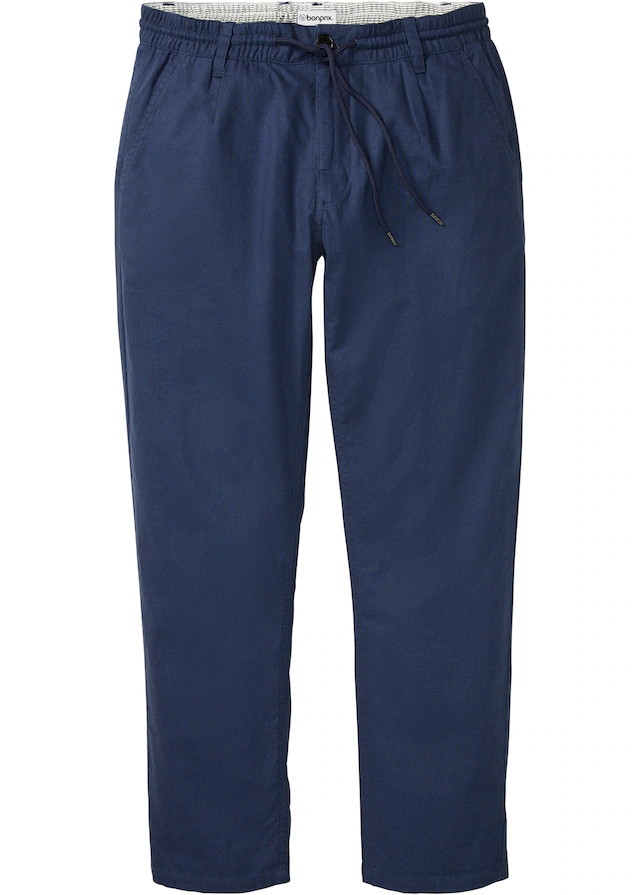 bonprix Chinohose aus Leinen, mit Bändchen zur Weitenanpassung, relaxed fit