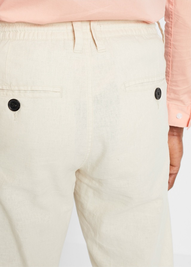 bonprix Chinohose aus Leinen, mit Bändchen zur Weitenanpassung, relaxed fit