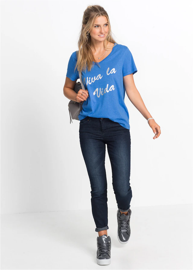 bonprix Skinny-fit-Jeans Skinny-fit-Passform, verkürztes 7/8-Bein, mit Five-Pocket-Style