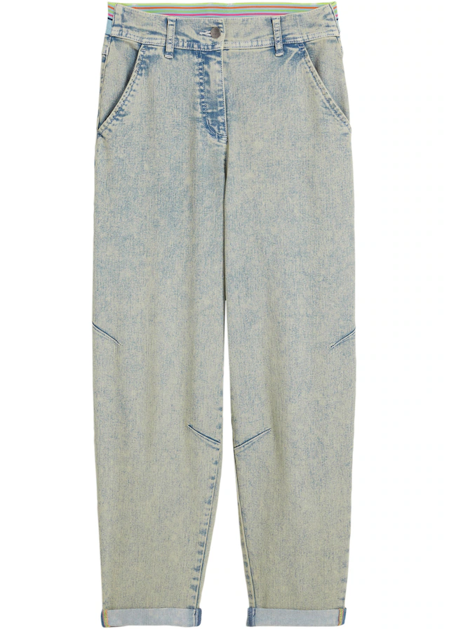 bonprix Boyfriend-Jeans weites Bein, Loose Fit, mit bequemem Gummi am hinteren Bund