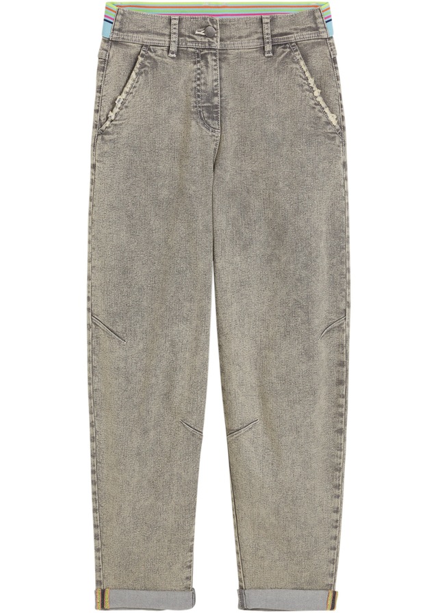 bonprix Boyfriend-Jeans weites Bein, Loose Fit, mit bequemem Gummi am hinteren Bund