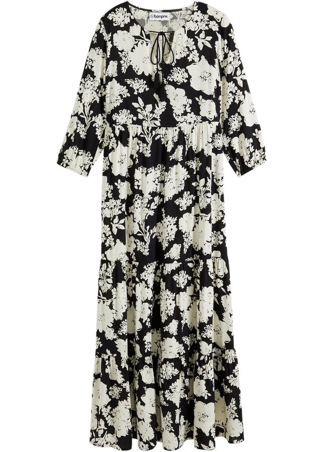 bonprix Maxikleid für Frühling und Sommer, aus Viskose, ausgestellte Passform