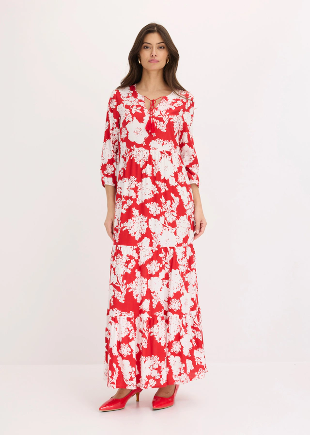 bonprix Maxikleid für Frühling und Sommer, aus Viskose, ausgestellte Passform