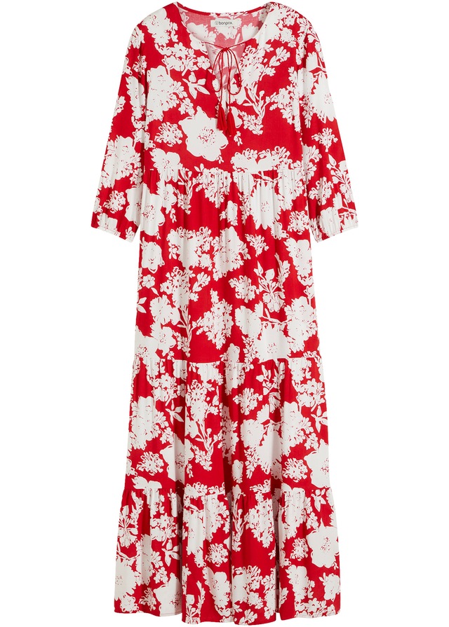 bonprix Maxikleid für Frühling und Sommer, aus Viskose, ausgestellte Passform