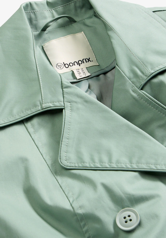 bonprix Trenchcoat mit abnehmbarem Bindegürtel, 2-Reiher