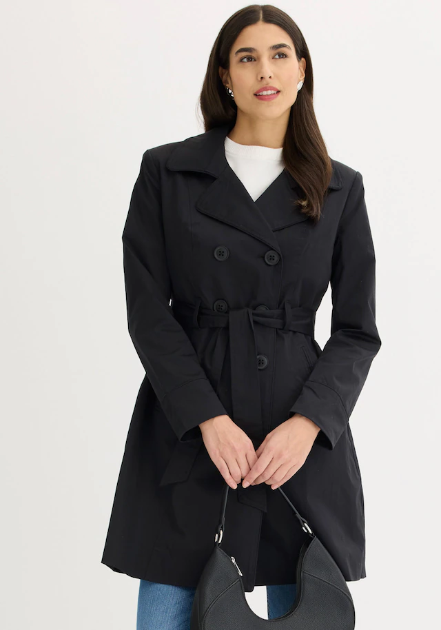 bonprix Trenchcoat mit abnehmbarem Bindegürtel, 2-Reiher