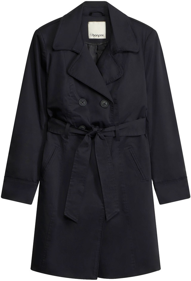 bonprix Trenchcoat mit abnehmbarem Bindegürtel, 2-Reiher