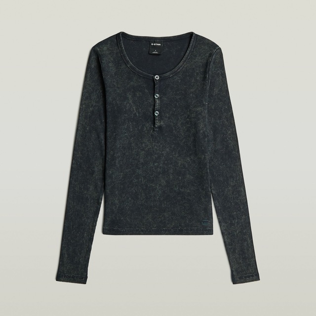 G-STAR Langarmshirt »Vintage Slim Henley t ls wmn« mit Knopfleiste, Baumwollmix