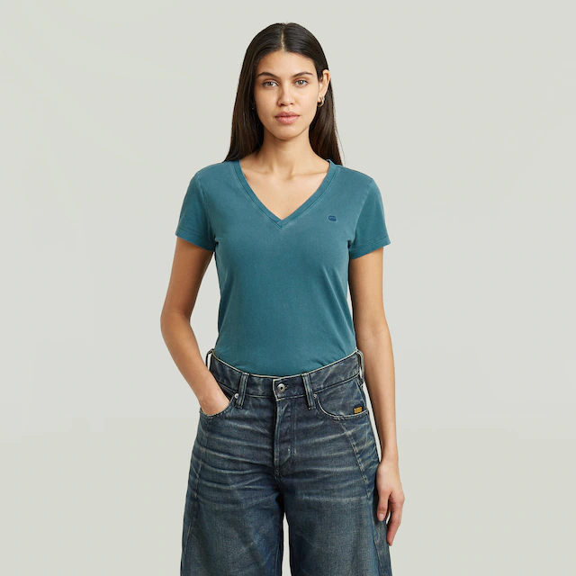 G-STAR V-Shirt »Overdyed Form v t wmn« in Baumwoll-Qualität