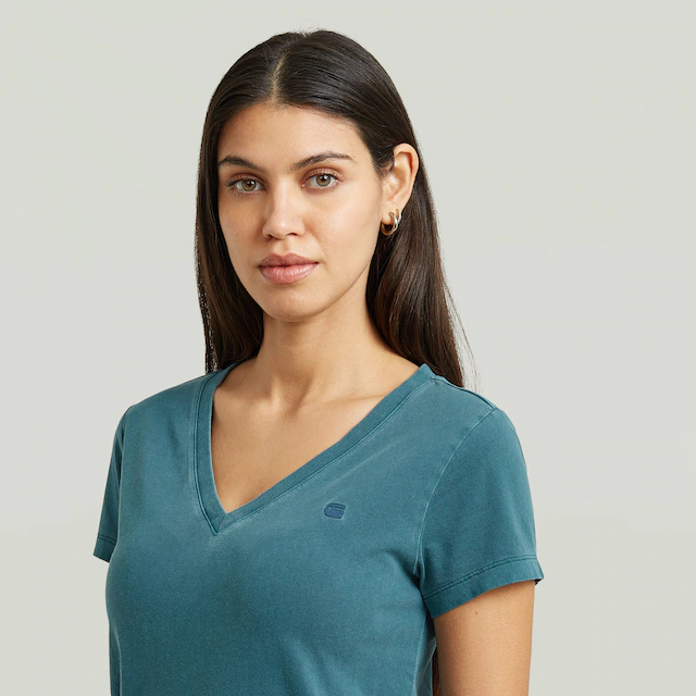 G-STAR V-Shirt »Overdyed Form v t wmn« in Baumwoll-Qualität