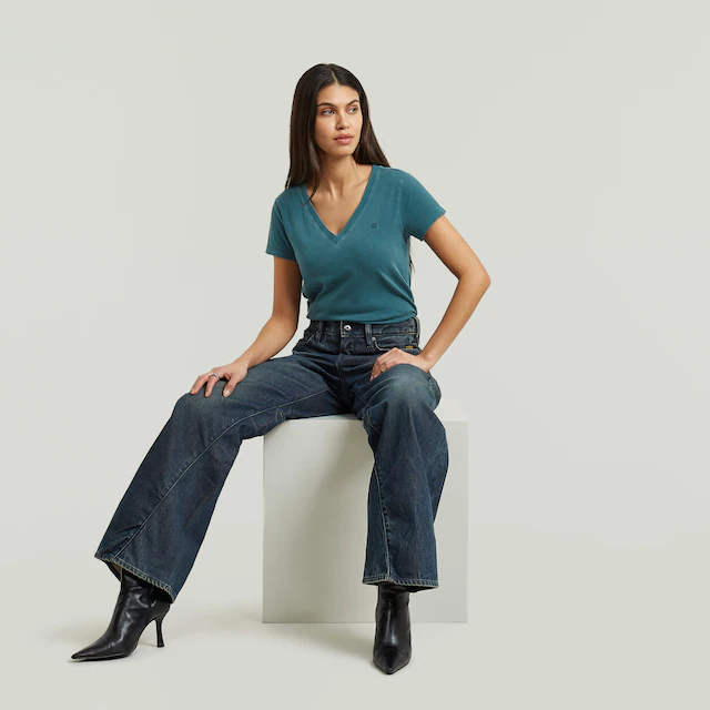 G-STAR V-Shirt »Overdyed Form v t wmn« in Baumwoll-Qualität