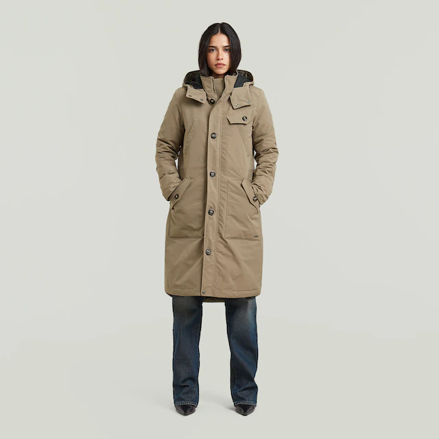 G-STAR Langjacke »Vodan long jkt wmn« mit Kapuze wärmend wattiert, mit verstellbarer Taille