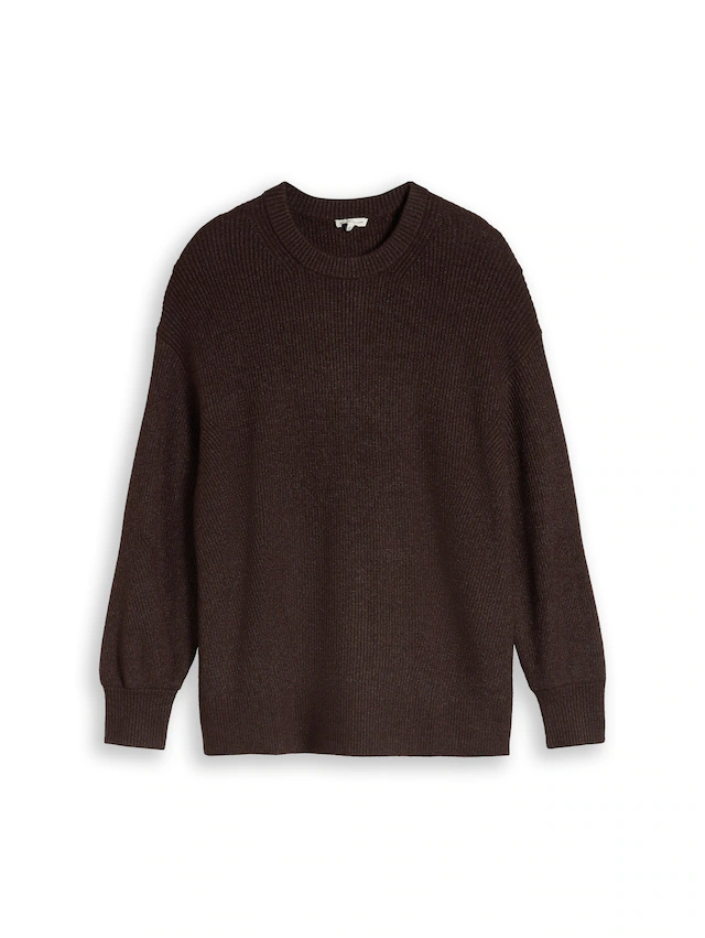 TOM TAILOR PLUS Strickpullover Langarmpullover mit Rundhals / Viskosemix