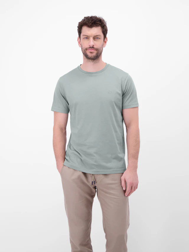 LERROS Rundhalsshirt »Rundhals T-Shirt aus Baumwolle« 100% Baumwolle, einfarbig, angenehmer Tragekomfort