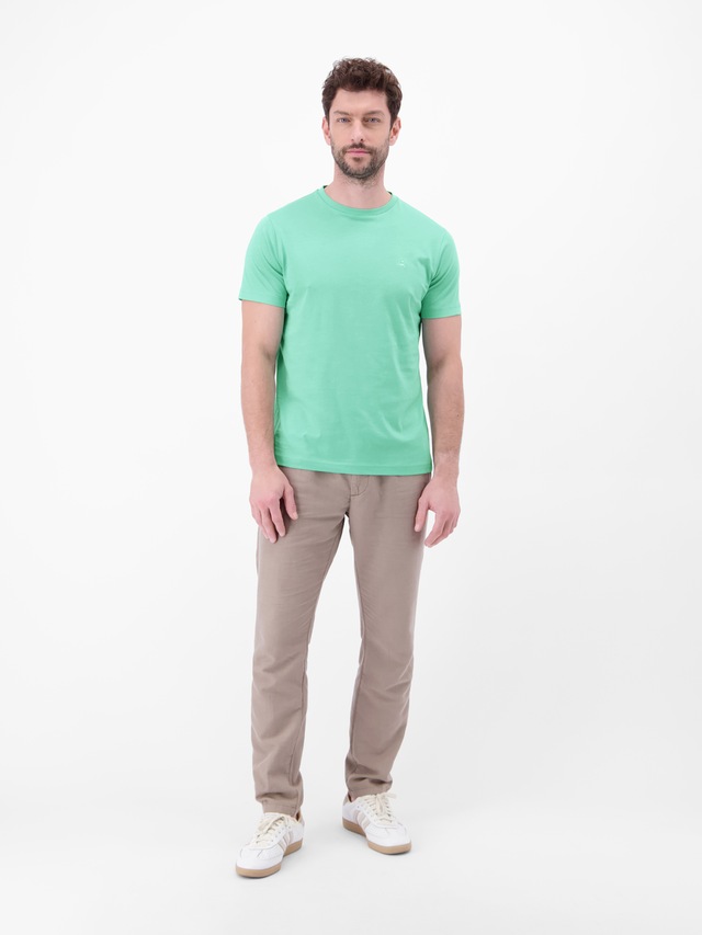 LERROS Rundhalsshirt »Rundhals T-Shirt aus Baumwolle« 100% Baumwolle, einfarbig, angenehmer Tragekomfort