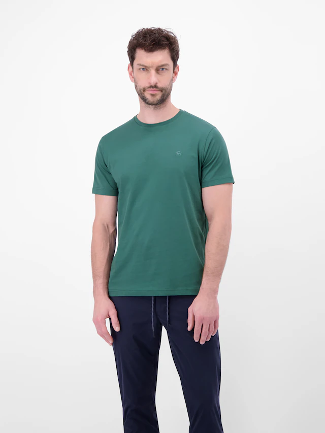 LERROS Rundhalsshirt »Rundhals T-Shirt aus Baumwolle« 100% Baumwolle, einfarbig, angenehmer Tragekomfort