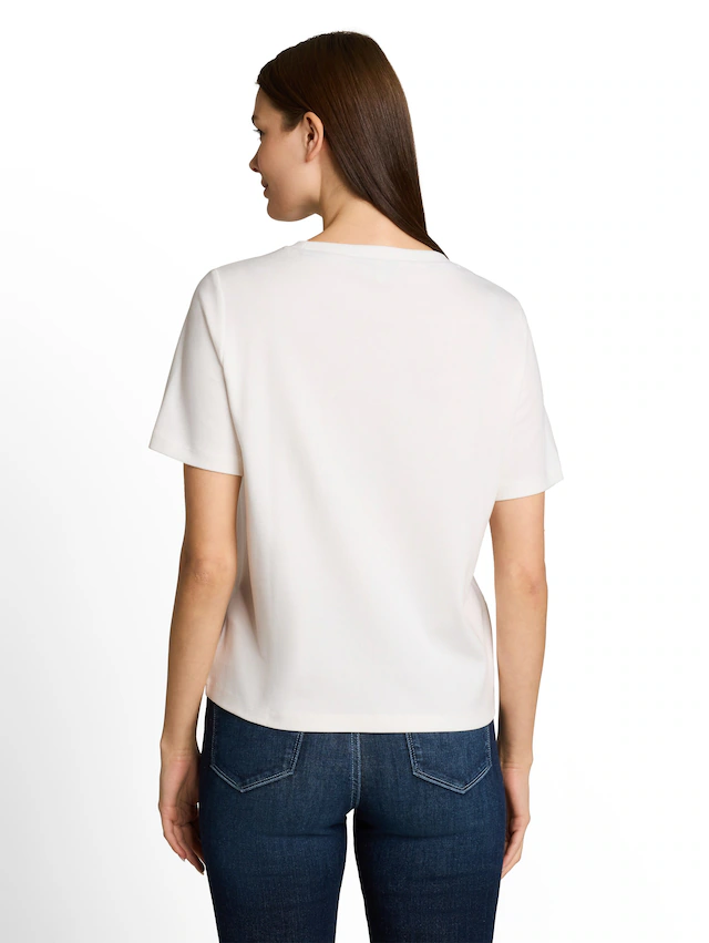 TOM TAILOR Kurzarmshirt Sommershirt mit Prints und Rundhals