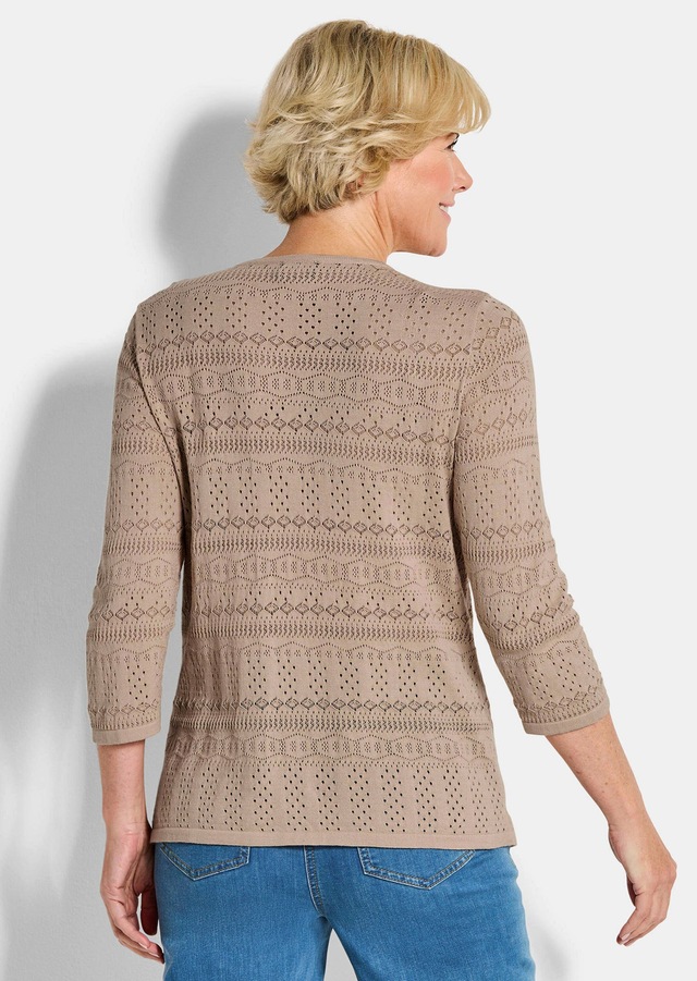 GOLDNER Rundhalspullover »Kurzgröße Sommerpullover mit V-Ausschnitt« angenehmer Tragekomfort