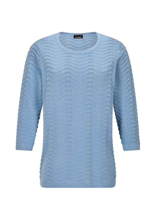 GOLDNER Rundhalspullover »Sommerpullover mit Wellenstruktur« moderner Wellenstrick