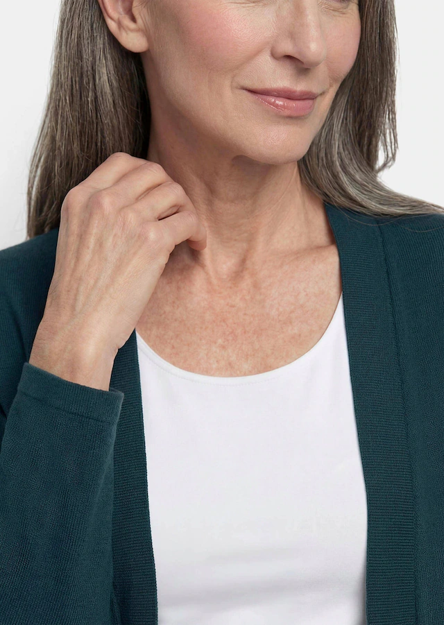GOLDNER Strickjacke »Kurzgröße Elegante Strickjacke mit Kaschmir« mit Kaschmieranteil