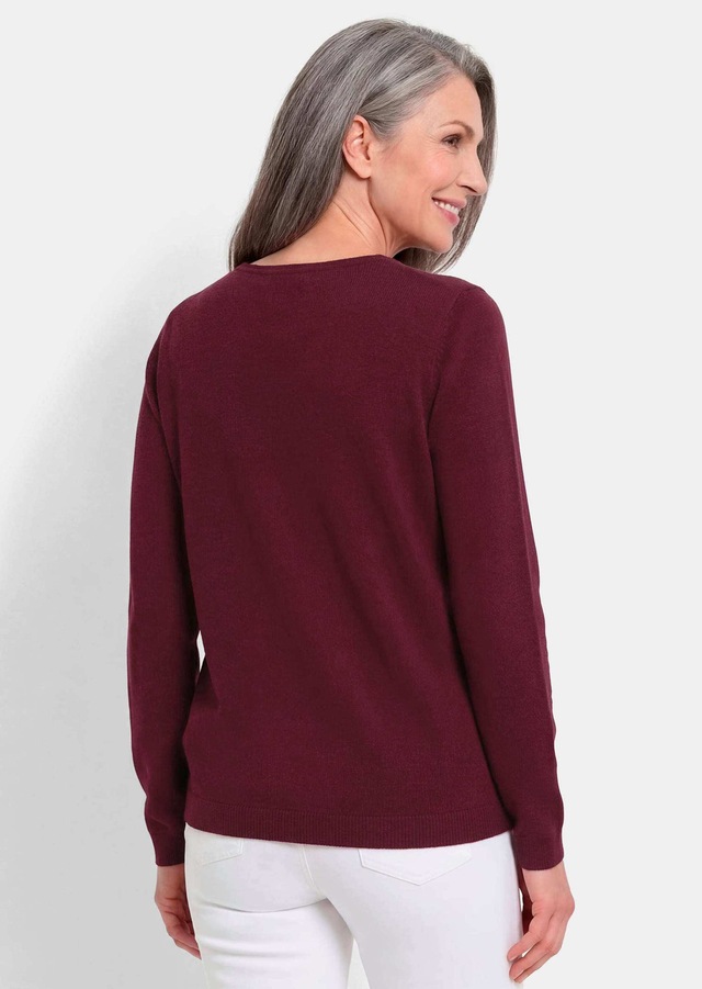 GOLDNER Rundhalspullover »Kurzgröße Baumwollpullover mit V-Ausschnitt« mit Kaschmieranteil