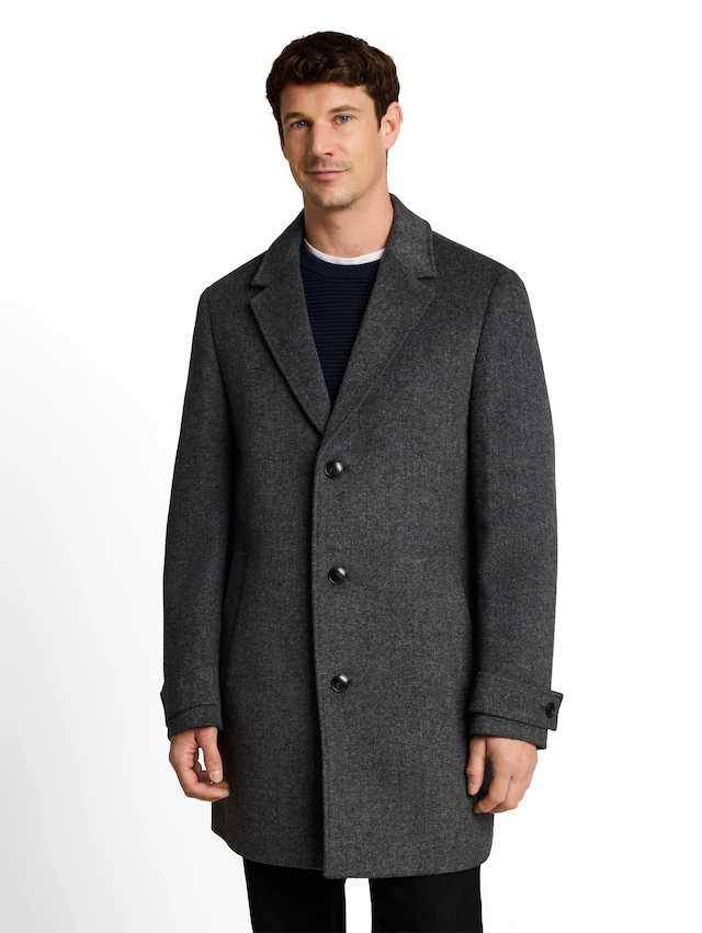 TOM TAILOR Wollmantel mit Reverskragen mit Wolle
