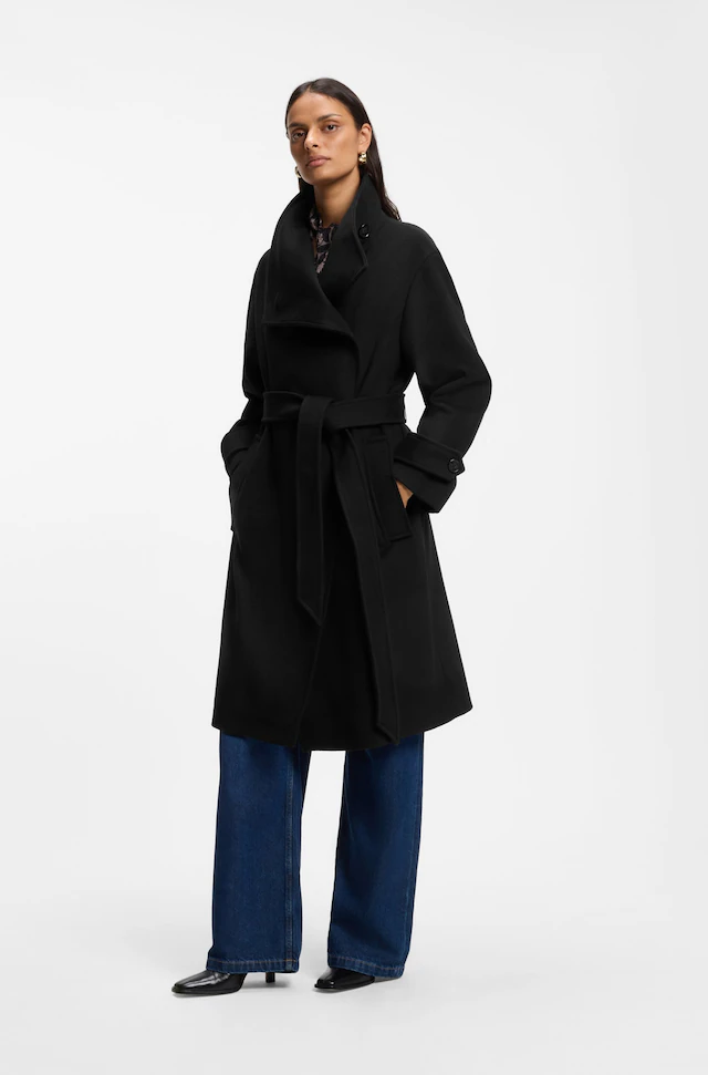BOSS ORANGE Langmantel »Cayla Premium Damenmode« mit Wolle, Relaxed Fit