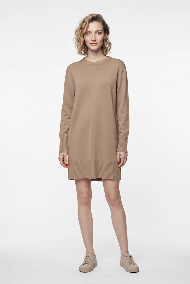 BOSS ORANGE Strickkleid »Ferinea Premium Damenmode« aus Schurwoll-Mix, Relaxed Fit