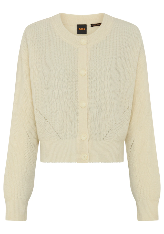BOSS ORANGE Cardigan »Fernard Premium Damenmode« mit Alpaka- und Woll-Anteil, Relaxed Fit