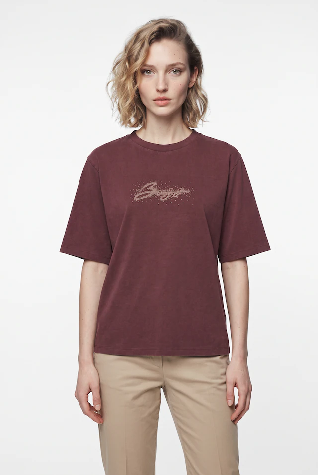 BOSS ORANGE T-Shirt »Eregular Premium Damenmode« aus reiner Baumwolle, Relaxed Fit