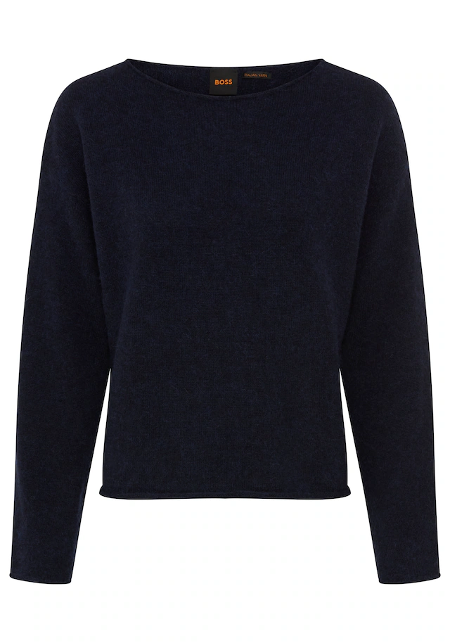 BOSS ORANGE Rundhalspullover »Follettino Premium Damenmode« mit Alpaka und Wolle, Relaxed Fit