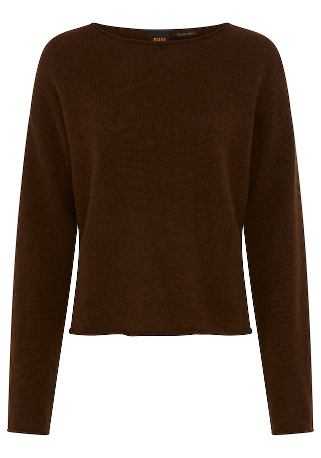 BOSS ORANGE Rundhalspullover »Follettino Premium Damenmode« mit Alpaka und Wolle, Relaxed Fit