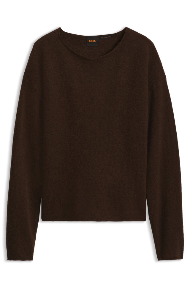 BOSS ORANGE Rundhalspullover »Follettino Premium Damenmode« mit Alpaka und Wolle, Relaxed Fit