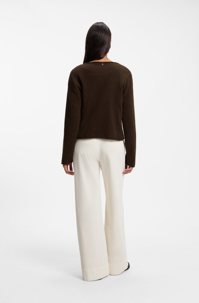 BOSS ORANGE Rundhalspullover »Follettino Premium Damenmode« mit Alpaka und Wolle, Relaxed Fit