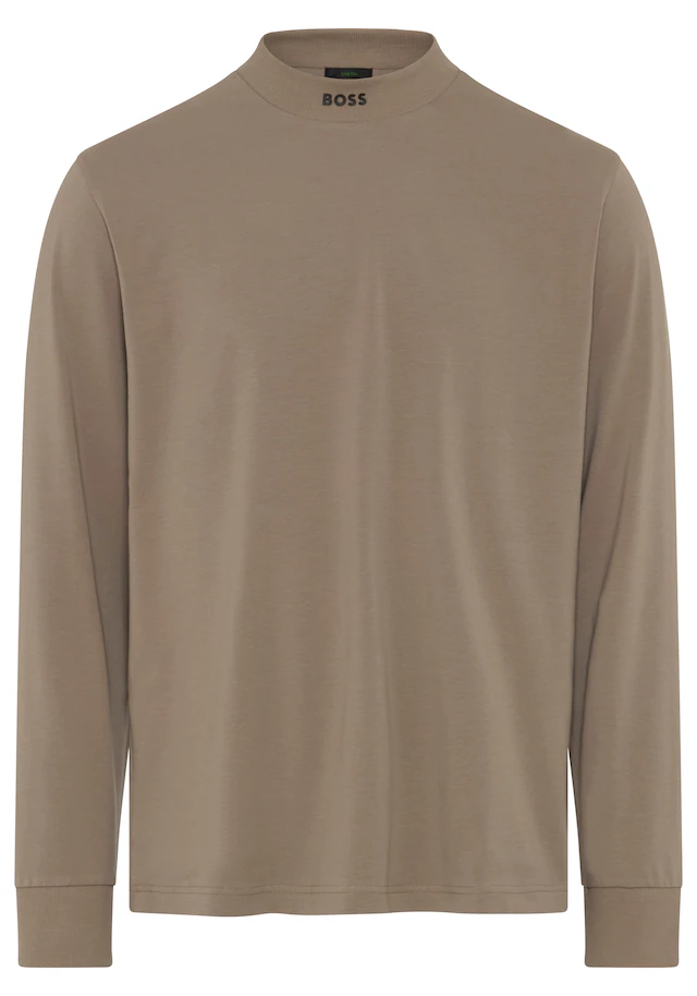 BOSS GREEN Langarmshirt Stretch Jersey Baumwolle, Relaxed Fit, Rundhalsausschnitt